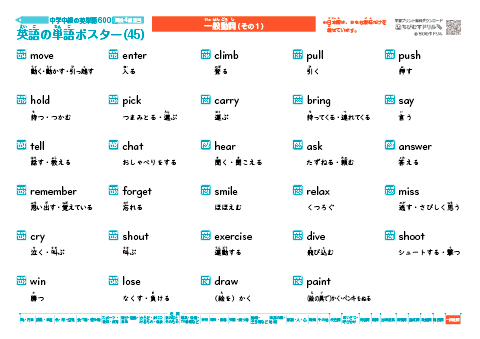 英単語ポスター(45) 中学中級・英検4級相当