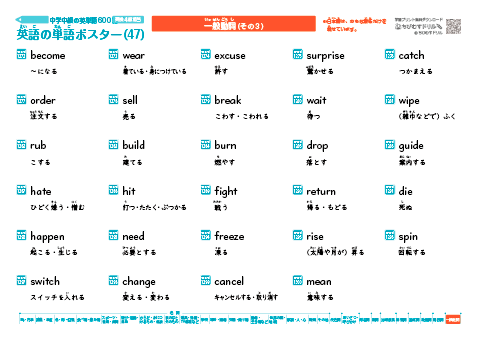 英単語ポスター(47) 中学中級・英検4級相当