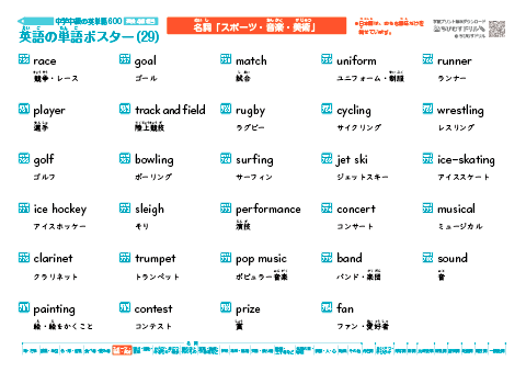 英単語ポスター(29) 中学中級・英検4級相当