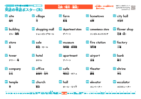 英単語ポスター(35) 中学中級・英検4級相当