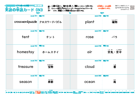 中学中級の英単語帳（600語）(80)