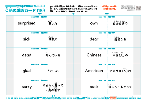 中学中級の英単語帳（600語）(116)