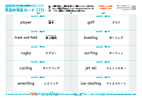 中学中級の英単語帳（600語）(77)