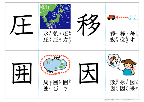 【かるたサイズ】漢字カード［小学5年生で習う漢字 193字］（ふりがな有り）
