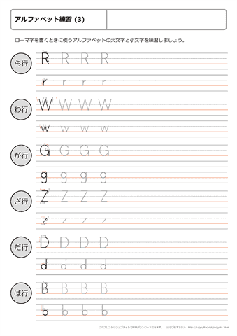 アルファベット練習プリント　（３）