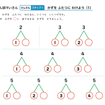 小１算数【 さくらんぼ計算で足し算しよう 】（繰り上がりのある足し算）