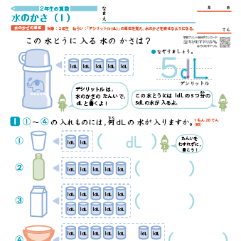 小２算数【水のかさの単位】