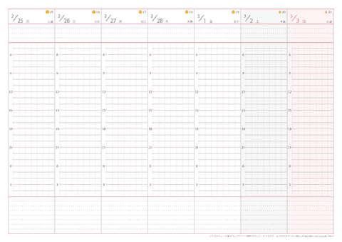 【2013年３月】　週間スケジュール帳